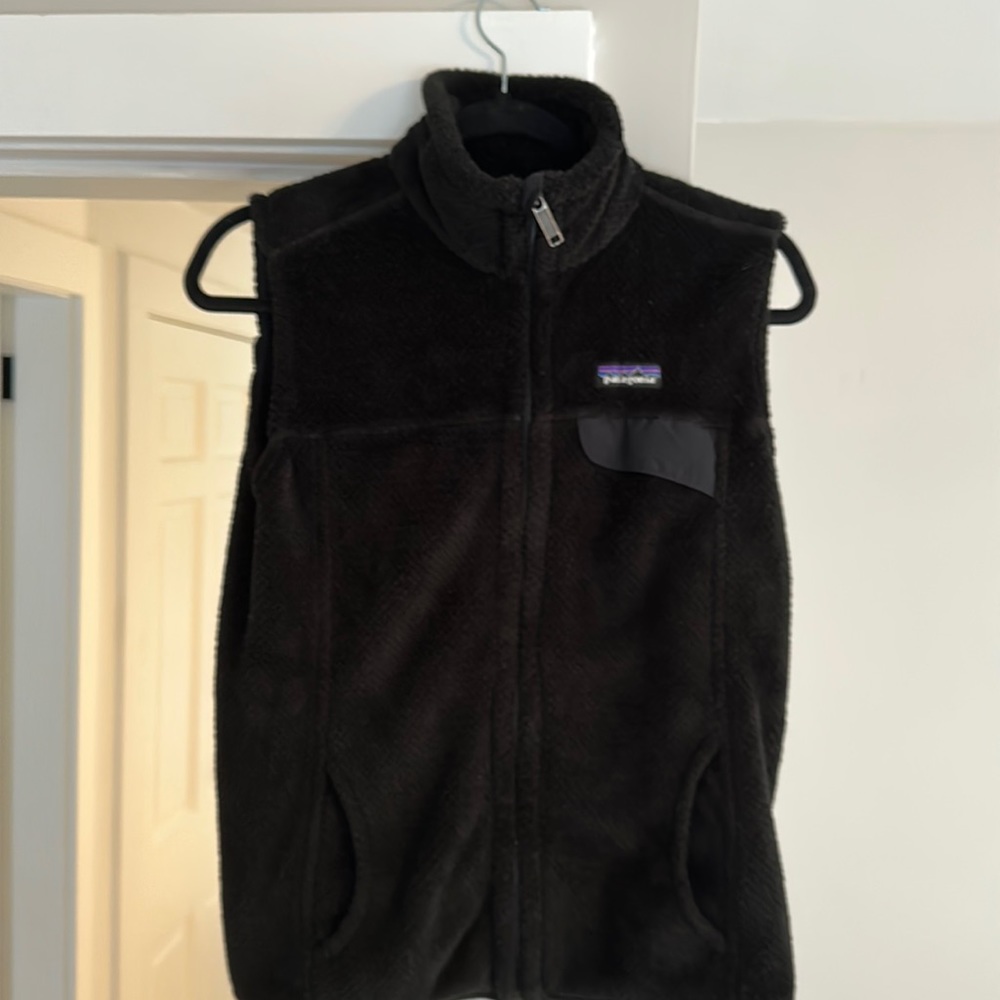 Patagonia Fleece Vest, black, size medium